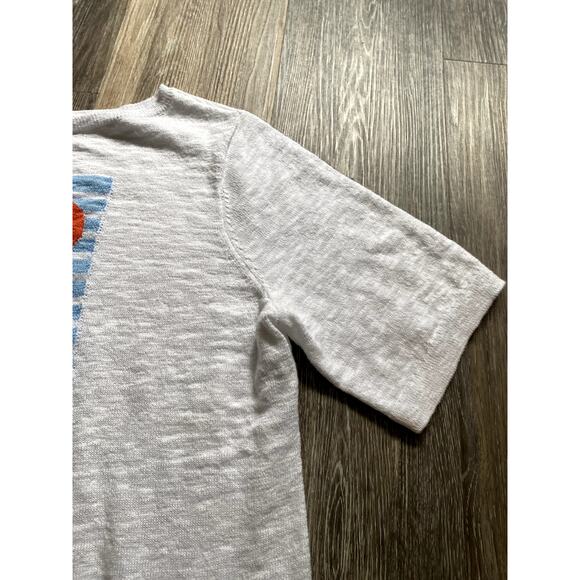 Talbots Spritzer Boatneck Pullover Gray Knit Top Large Retro Clean Girl Capsule - Picture 5 of 8